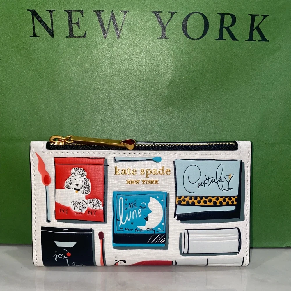 kate spade White Multi Printed Zip Wallet - Picture 2 of 5